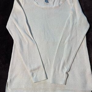 Old Navy Shimmering Cream Long Sleeve Top